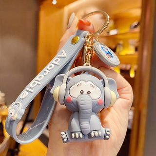 Móc Khóa Hình Gấu Trúc Đính Chuông Dễ Thương