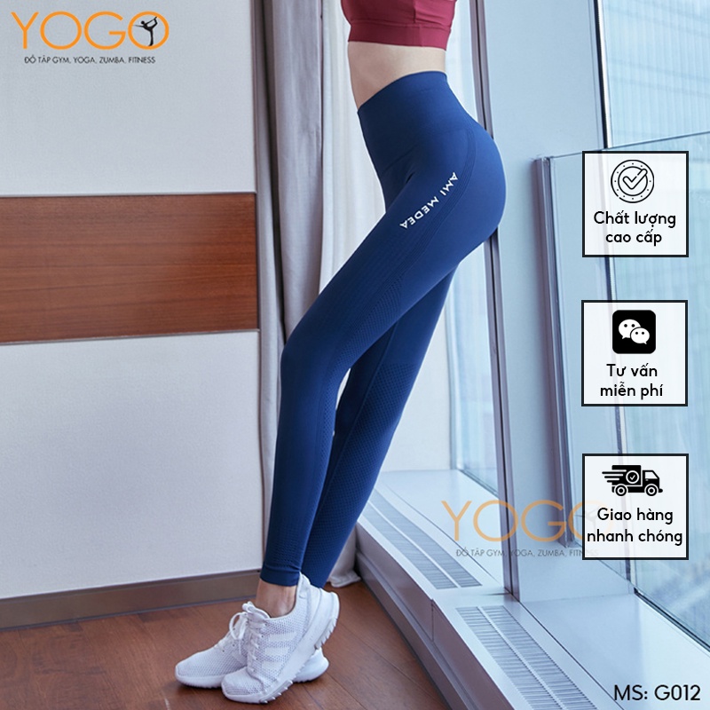 QUẦN THỂ THAO NỮ QUẦN LEGGING CẠP CAO ÔM BODY NÂNG MÔNG VẢI CAO CẤP CO GIÃN 4 CHIỀU THOẢI MÁI YOGO G012