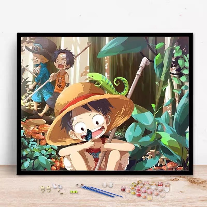 Tranh Sơn Dầu Số Hoá Tự Tô Hình Đảo Hải Tặc One Piece