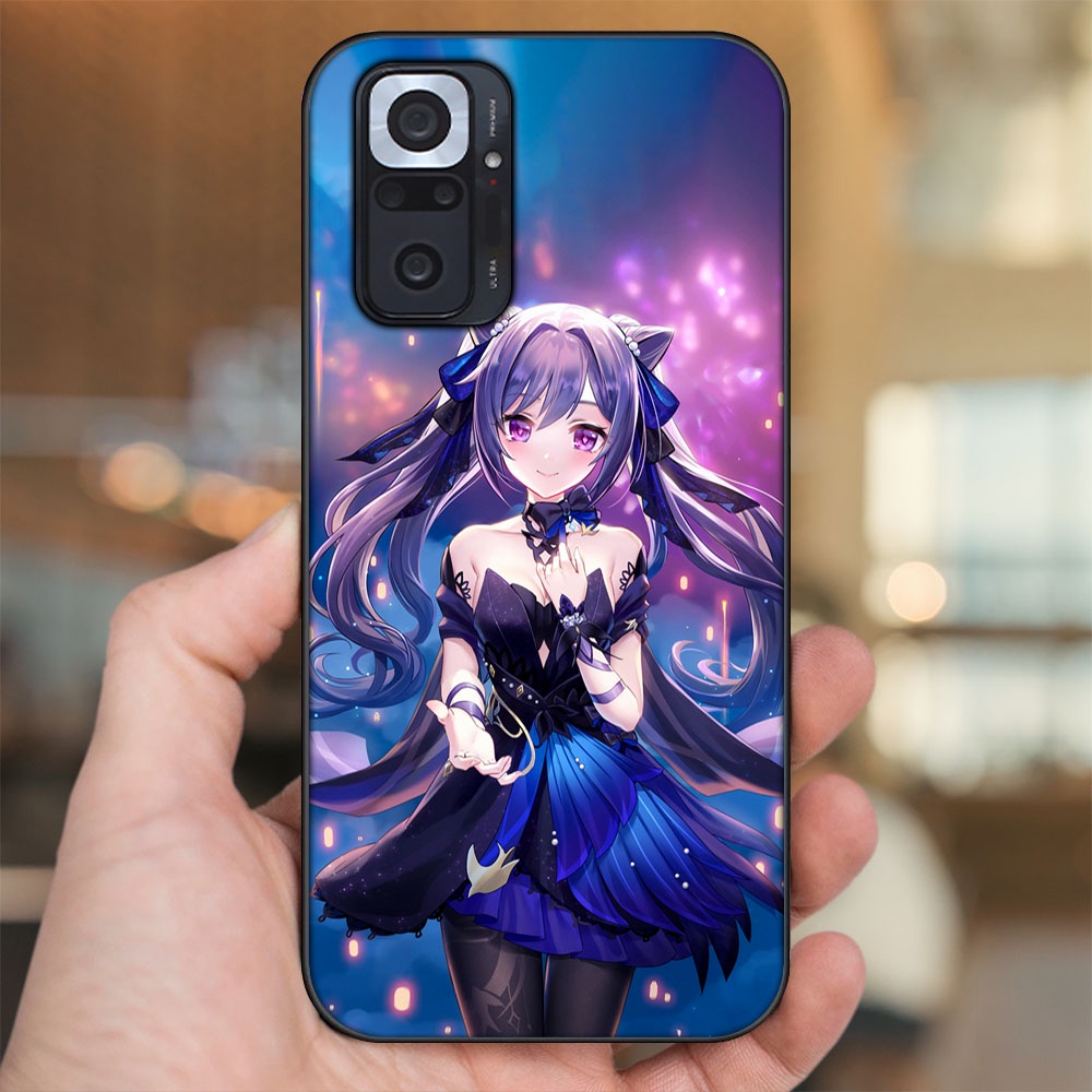 Ốp lưng Xiaomi Redmi Note 10 Pro viền đen in hình Keqing Genshin Impact