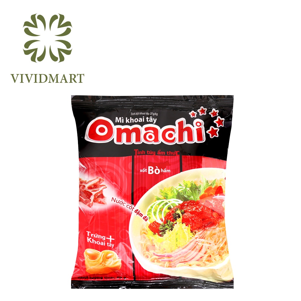 [Gói lẻ] MÌ KHOAI TÂY OMACHI 3 VỊ: SƯỜN HẦM NGŨ QUẢ, TÔM CHUA CAY, XỐT / SỐT BÒ HẦM - GÓI 80G - MASAN | BigBuy360 - bigbuy360.vn