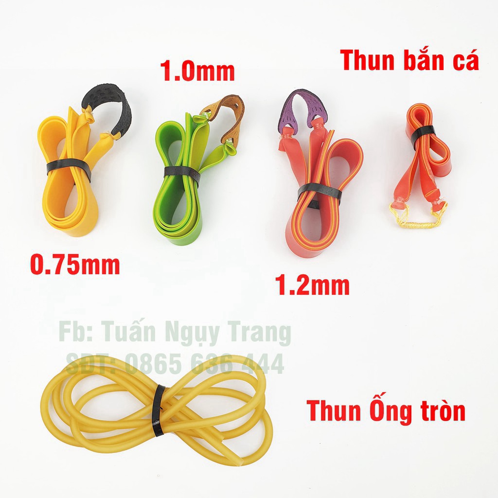 Dây thun bắn ná cao su, ná săn cá các loại [Thun dẹt + Thun ống tròn] chính hãng TT