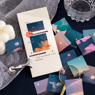 Bộ 46 hình dán họa tiết bầu trời trang trí sổ tay