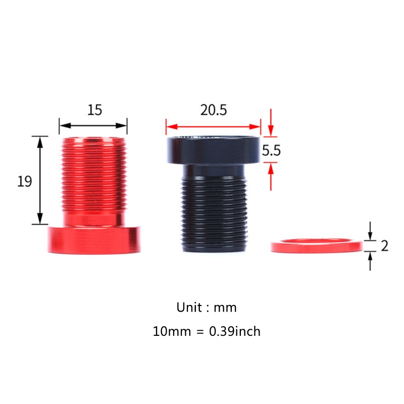 Bộ 2 Ốc Vít M15 Bằng Hợp Kim Nhôm Cho Xe Đạp Leo Núi