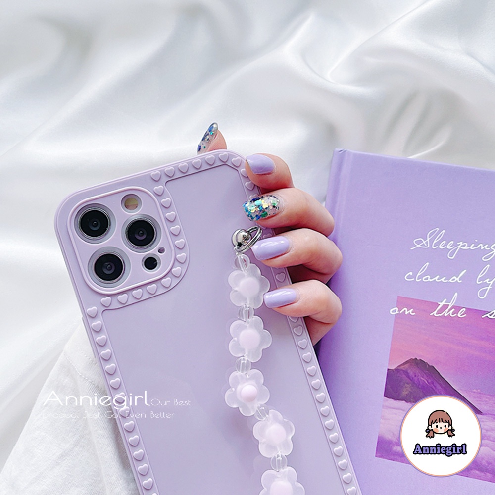 Ốp điện Thoại TPU Mềm Chống Sốc Phối Dây đeo Hình Hoa Cho Iphone 13 12 11 Pro Max Xr Xs Max 8 7 Plus | BigBuy360 - bigbuy360.vn