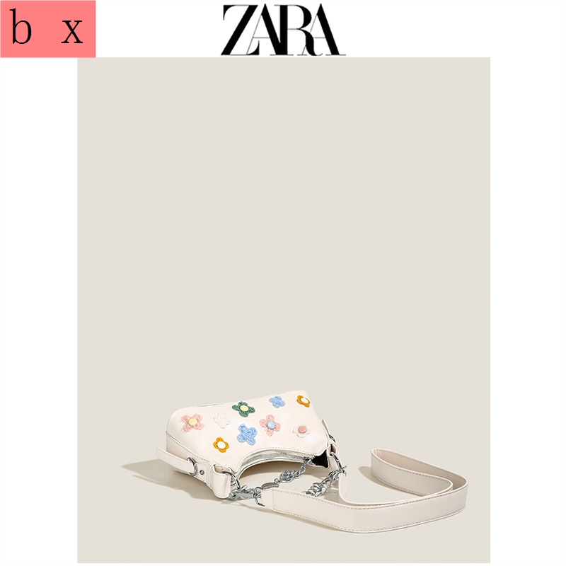 Túi Kẹp Nách zara 2022 Họa Tiết Hoa Phối Dây Xích Thời Trang Mùa Hè Dành Cho Nữ