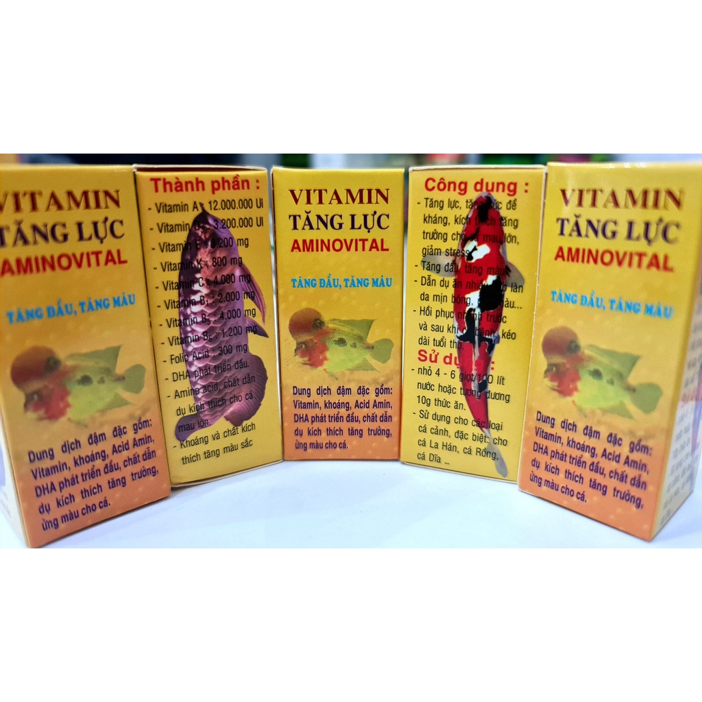 VITAMIN TĂNG ĐẦU-TĂNG MÀU-TĂNG LỰC Cá La Hán-Cá Rồng-Cá Dĩa-Cá Cảnh