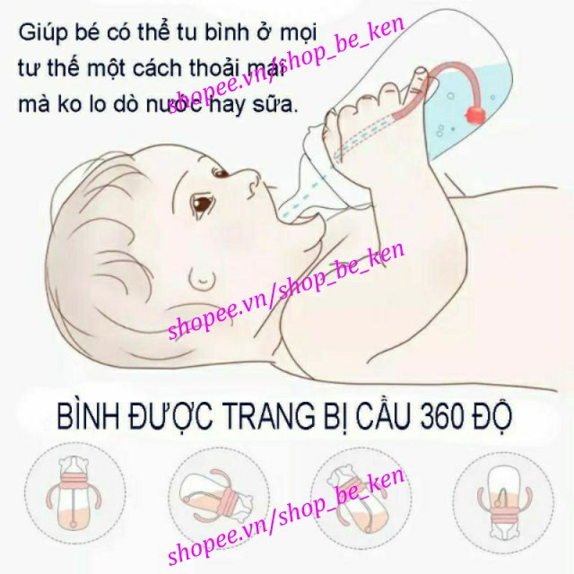 Bình tập uống nước PP hình Khủng Long 240ML (chống sặc, chống đổ) - Kichilachi (Công nghệ Nhật)