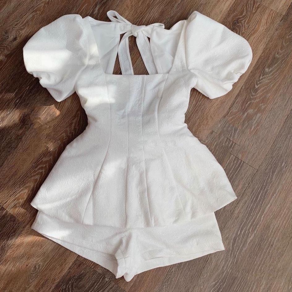 Sét Bộ Đùi Ôm Eo Vải Đũi Lưng Cột Nơ Thời Trang Nữ stclothing