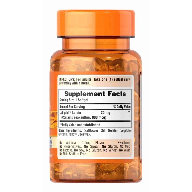 VIÊN UỐNG BỔ MẮT PURITAIN'S PRIDE LUTIGOLD LUTEIN  20MG date 2024