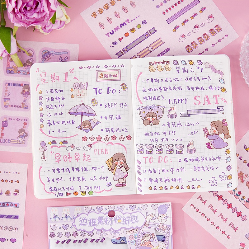 Mr.Paper 6 kiểu 10 miếng / gói Hình dán hoạt hình Nhân vật dễ thương Hình dán viền động vật Sáng tạo mô hình nhỏ Vật liệu sổ tay DIY Trang trí Văn phòng phẩm Dán