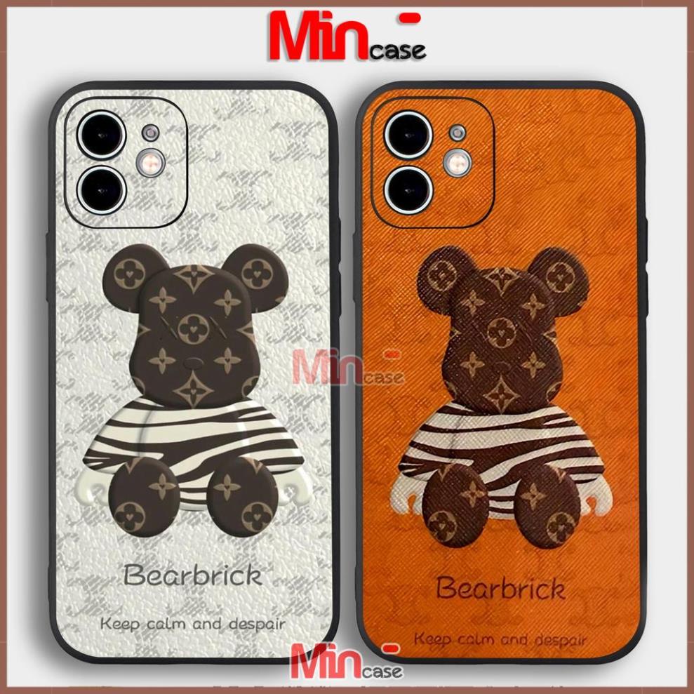 Ốp lưng iPhone Gấu Bearbreck Cute cạnh viền vuông silicon mềm dẻo cho iphone 6/6s/7/8/X/Xr/XS/11/12/13 Pro Plus Max