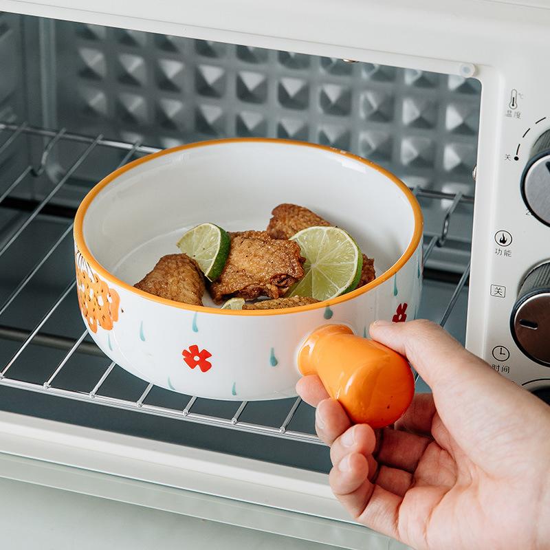 PVN50862 Bát ăn cơm, bát sâu lòng có tay cầm, chén sứ decor dễ thương hình chảo Giá Rẻ