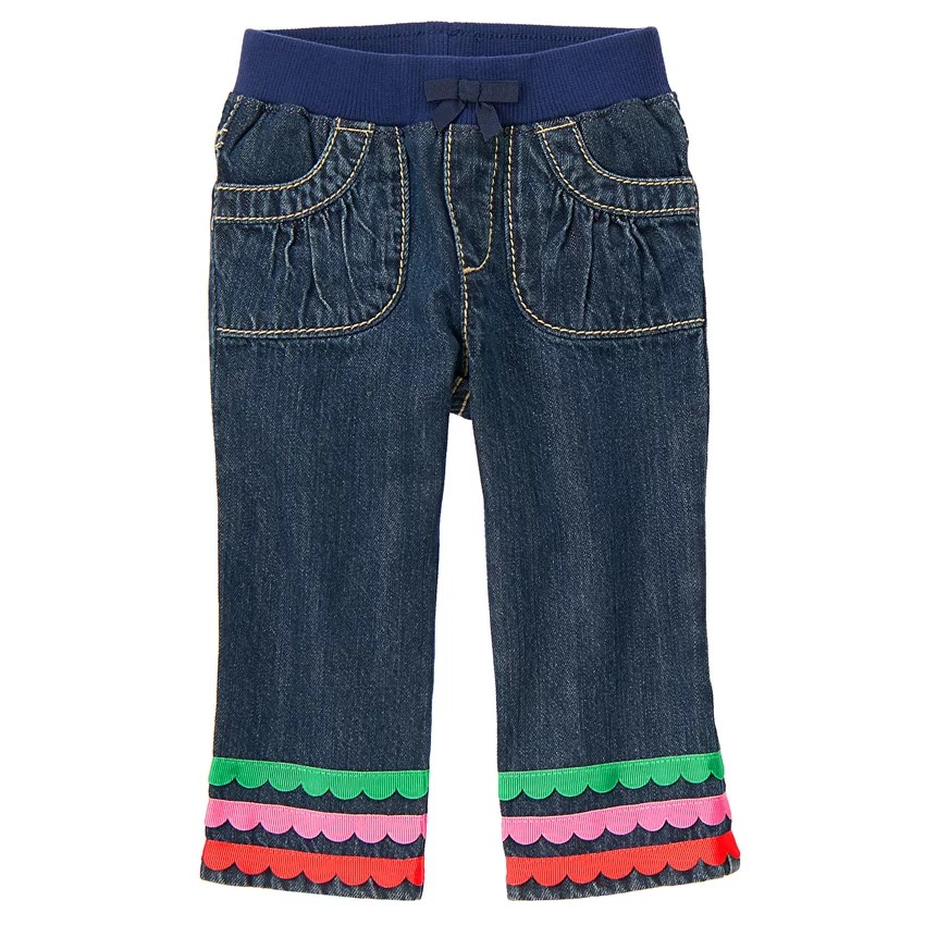 Quần jean bé gái Gymboree Scallop Ribbon Jean
