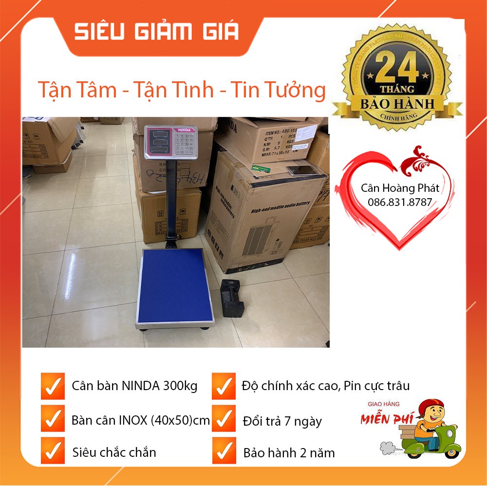 CÂN BÀN ĐIỆN TỬ 300kg❤️❤️❤️NINDA NHẬT BẢN❤️❤️❤️SIÊU CHÍNH XÁC❤️❤️❤️BÀN CÂN INOX. BH 2 NĂM [ SẴN HÀNG ]