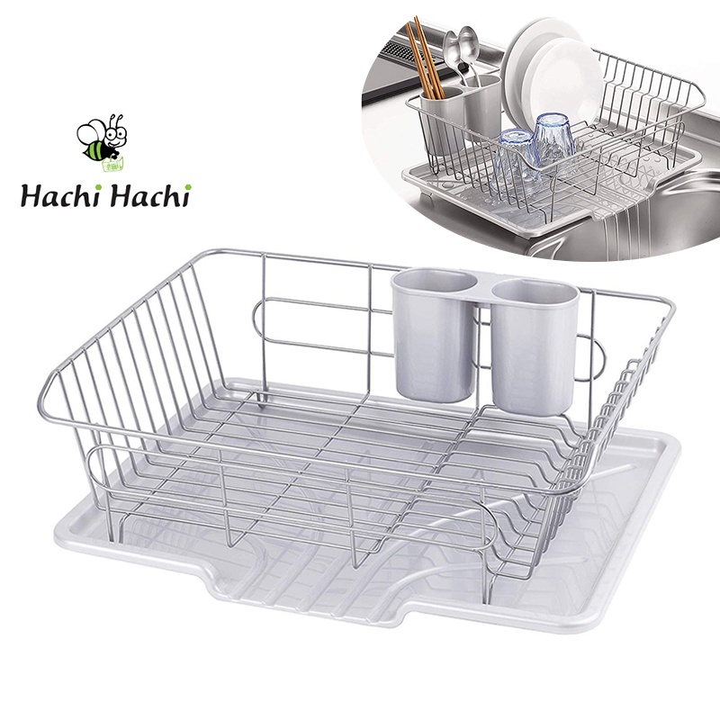 Rổ Pearl Metal úp chén bát 40x30.5cm Kèm khay, giá đựng đũa, muỗng - Hachi Hachi Japan Shop