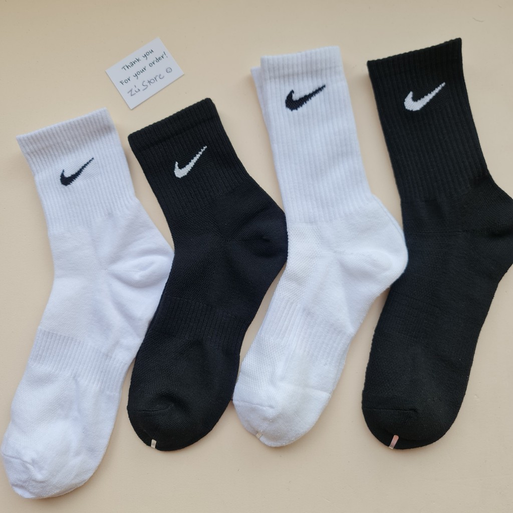 VỚ UNISEX THỂ THAO CỔ CAO TRẮNG ĐEN
