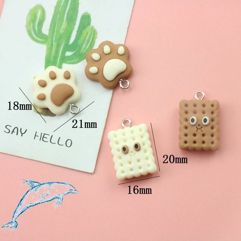 Bộ Phụ Kiện Làm Trang Sức Thủ Công Bằng Nhựa resin Màu Trà Sữa / Mèo / Kẹo / Bánh Quy / Bông Tai / Móc Khóa diy