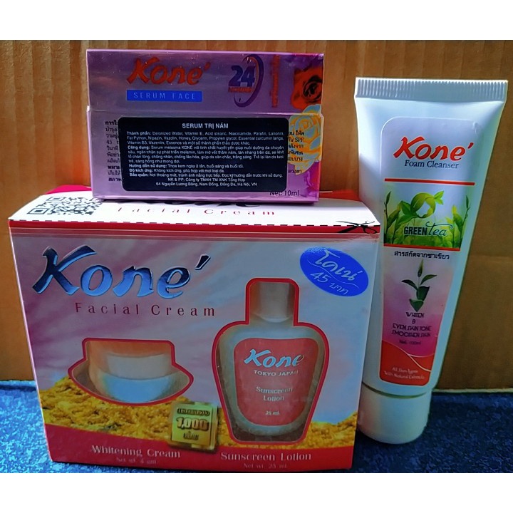 Combo 3 món kone cho da nám tàn nhang thái lan