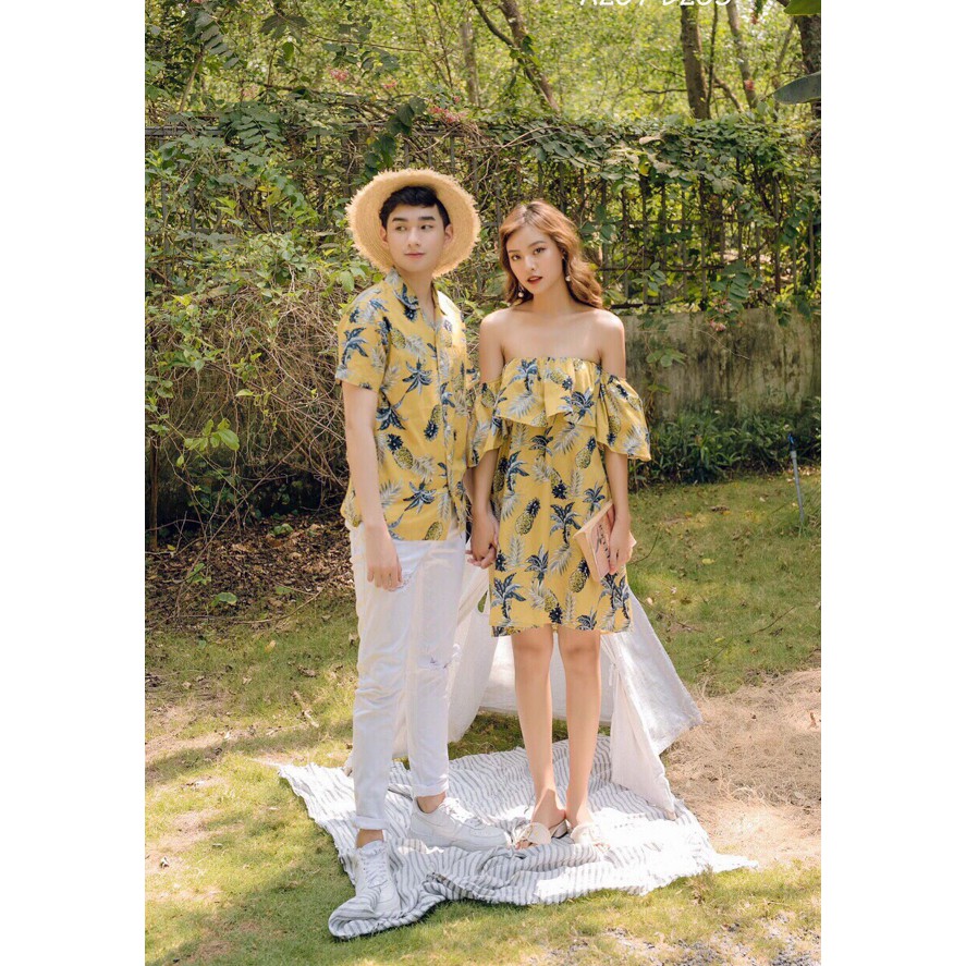 [Mã FAXANH245 giảm 10K đơn 50K] Set Đôi Áo hoa lá - Váy Đũi Đi Biển - Vải đẹp,mát - Có bán lẻ áo/váy | BigBuy360 - bigbuy360.vn
