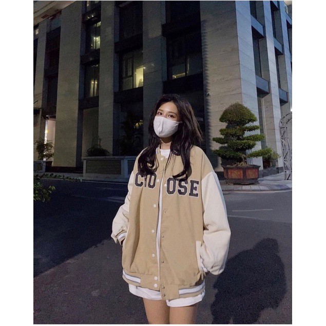 Áo khoác bomber nam nữ choose, chất liệu vài nhung tăm unisex LoGo Thêu  , Soha Clothing