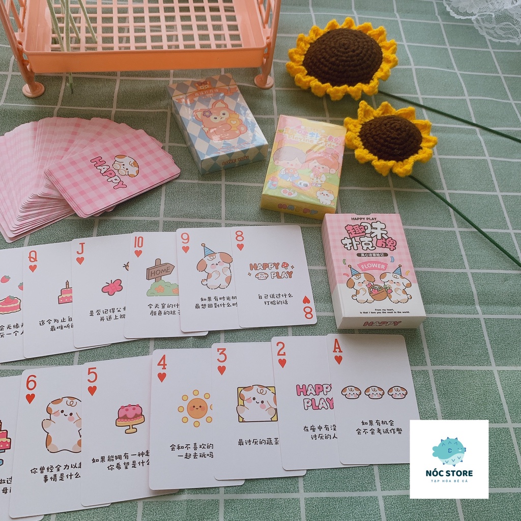 Bộ bài tây, tú lơ khơ họa tiết dễ thương poker 52 lá in hình cute ngộ nghĩnh, hoạt hình siêu đáng yêu - giao ngẫu nhiên