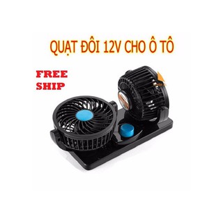 Quạt mini đôi oto 12v