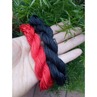 chỉ dù làm vòng handmade 5m màu đen đỏ