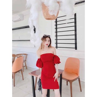 ĐẦM ĐỎ RỚT VAI TAY BỒNG