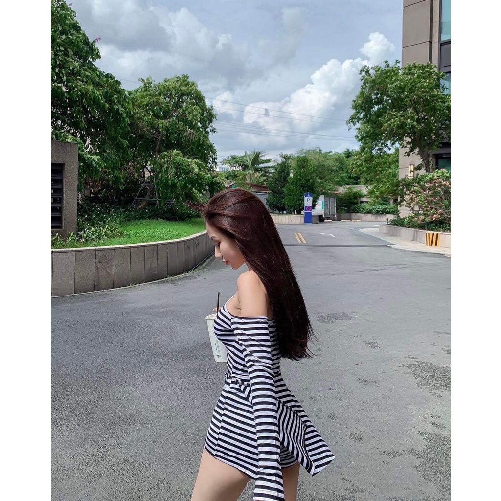 Set Áo Lệch Vai Kèm Quần Trong Thun Gân