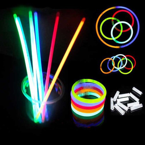 Combo 100 Que Phát Sáng Dạ Quang Glow Stick Kèm 100 Đầu Nối