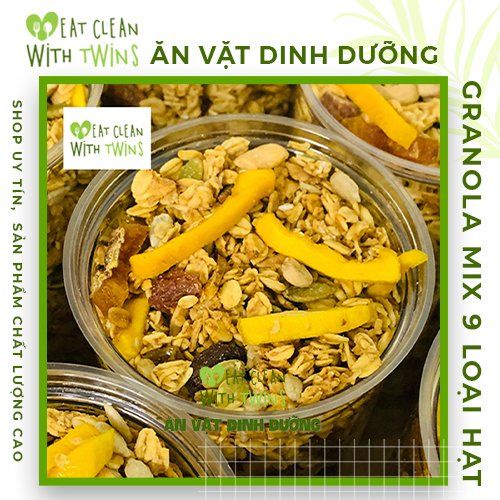 Granola Mix 9 Loại Hạt Không Đường - Ngũ Cốc Giảm Cân Tự Nhiên, Emario Bách Hóa Online, Hộp 250g
