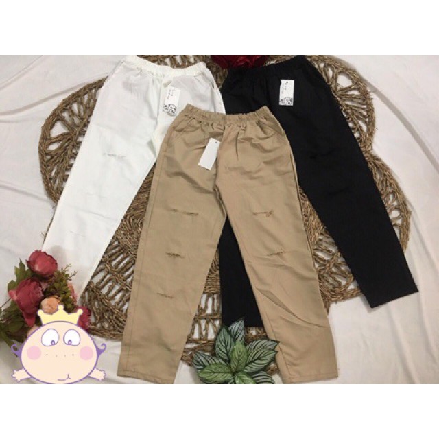 Quần kaki rách gối ống suông . | BigBuy360 - bigbuy360.vn