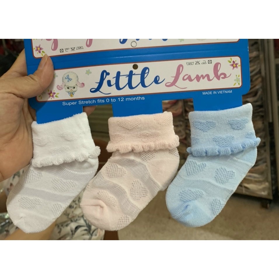 3 đôi Tất bé sơ sinh 0-12 tháng cotton tốt thoáng khí , hình chọn ngẫu nhiên