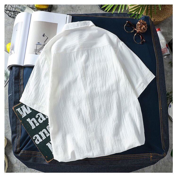 Áo đũi nam cộc tay cổ bẻ, áo sơ mi đũi túi hộp - STARSKY SM33 | BigBuy360 - bigbuy360.vn