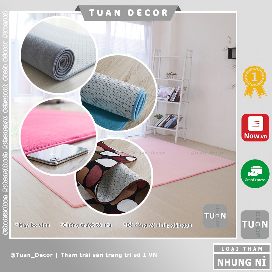 Thảm tròn trải sàn trang trí phòng khách Nhung Nỉ cao cấp size 80cm | 1m giá rẻ