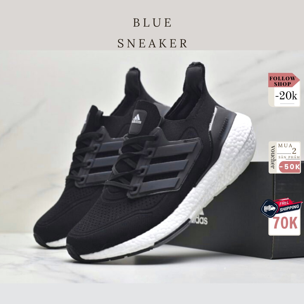 Giày Thể Thao Sneaker Nam Nữ Ultraboost 21 Đen Đế Trắng (fullbox+freeship)