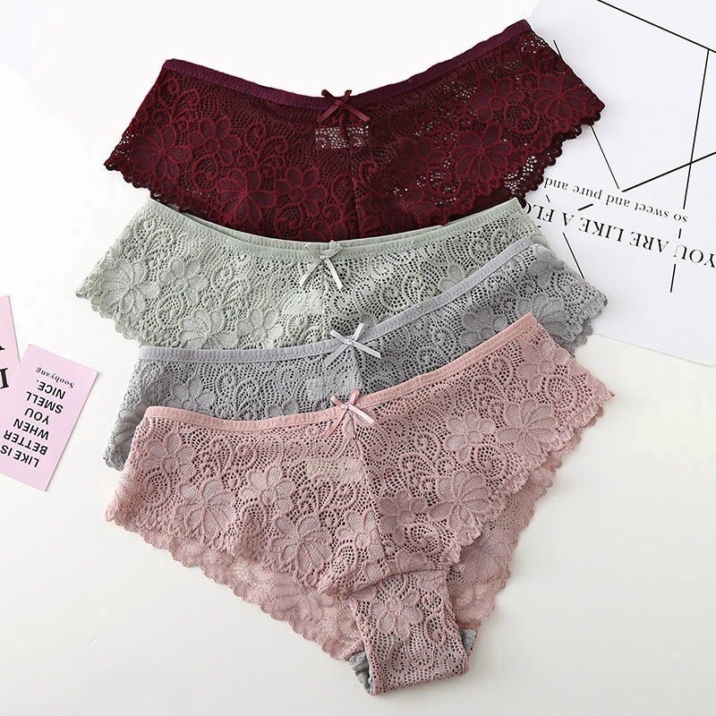 Quần Lót Ren cao cấp kháng khuẩn Quần Lót Ren sexy gợi cảm ôm dáng không tạo hằn Shop Bé Titi