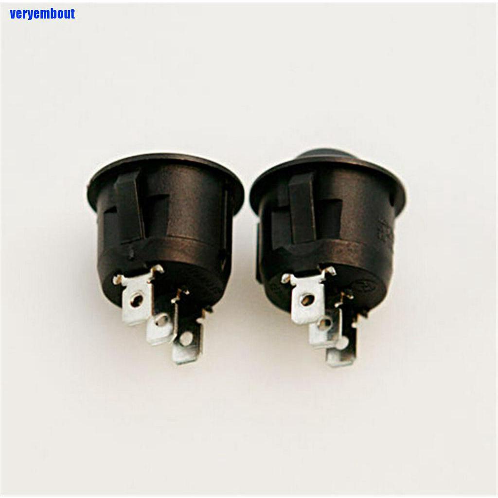 1 Công Tắc ON / OFF Hình Tròn Mini 3 Chấu Màu Đen