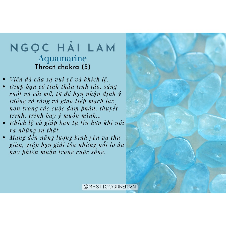 Đá thô Aquamarine  tự nhiên, đá thanh tẩy dùng trong Tarot, Reiki