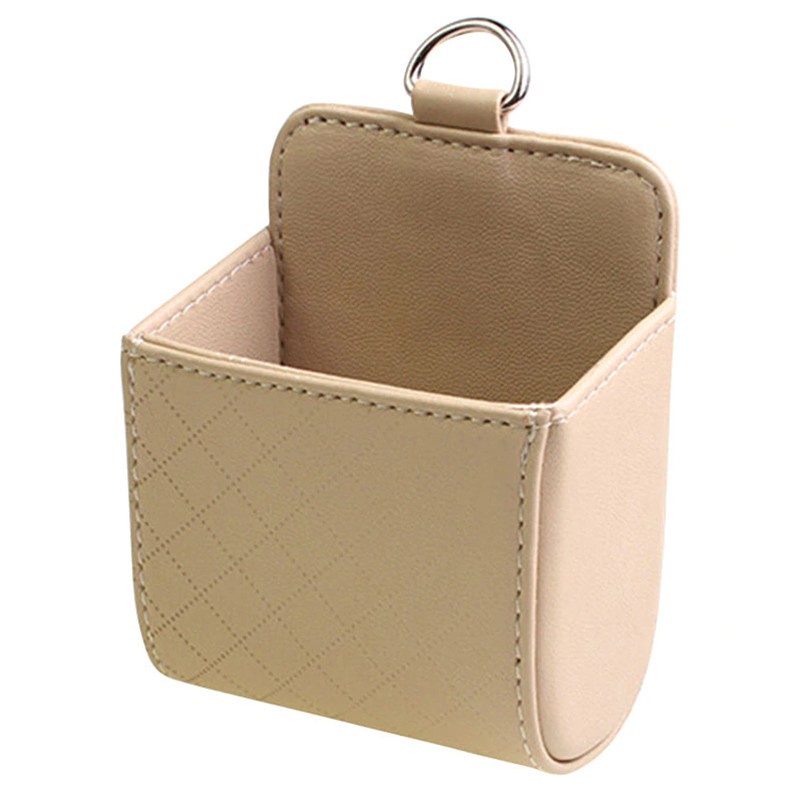 1 Túi Đựng Đồ Dùng Bằng Da PU Treo Lỗ Thông Gió Xe Hơi