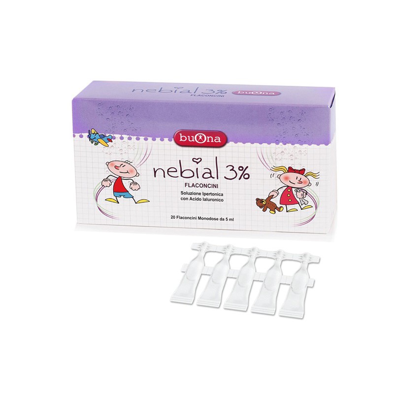 Dung dịch nhỏ mũi Nebial 3% Flaconcini, hộp 20 ống đơn liều 5ml