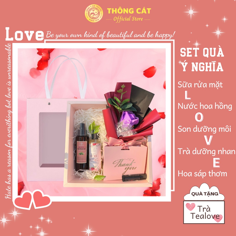 Bộ quà tặng Thông Cát dành cho phái đẹp - Set quà ý nghĩa tặng người yêu Chăm sóc da mặt toàn diện