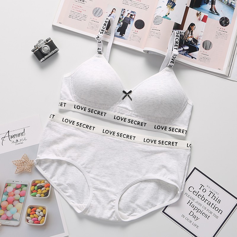 BỘ ĐỒ LÓT nữ sinh Love Secret chất đẹp dáng thời trang áo không gọng lên phom ôm body_NuciFera