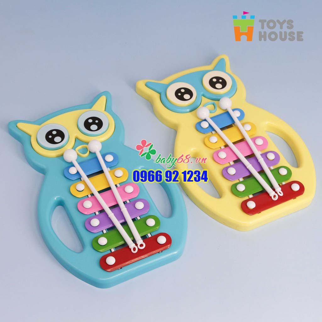 Đồ chơi nhạc cụ- Dụng cụ phát triển năng khiếu âm nhạc dành cho bé yêu - Đàn gõ Xylophone hình cú mèo đáng yêu Toyshouse