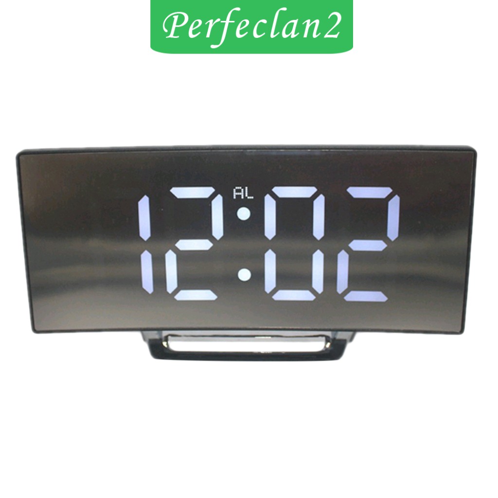 Alarm Clock Digital LED Display Battery Operated Mirror Night Light-01