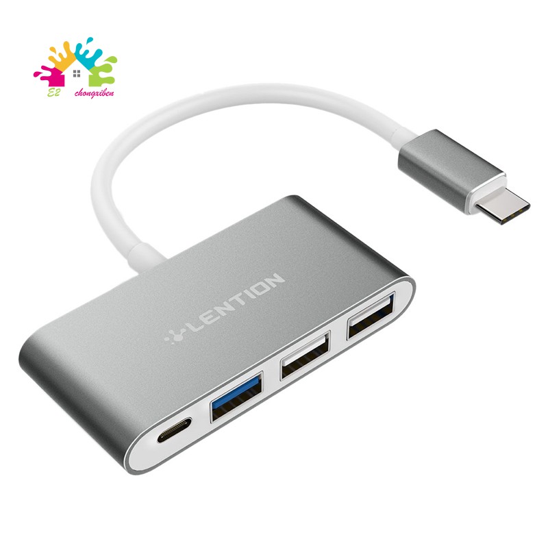 Hub Usb 3.0 Usb 2.0 Lention C13 4 Trong 1 Cho Macbook