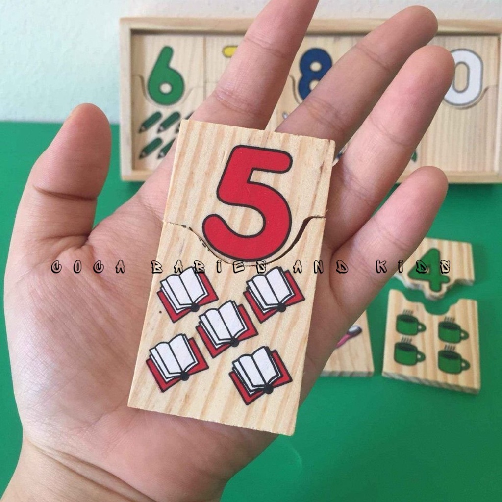 Đồ chơi gỗ ghép hình ảnh kèm số đếm cho bé từ 2 3 4 5 tuổi