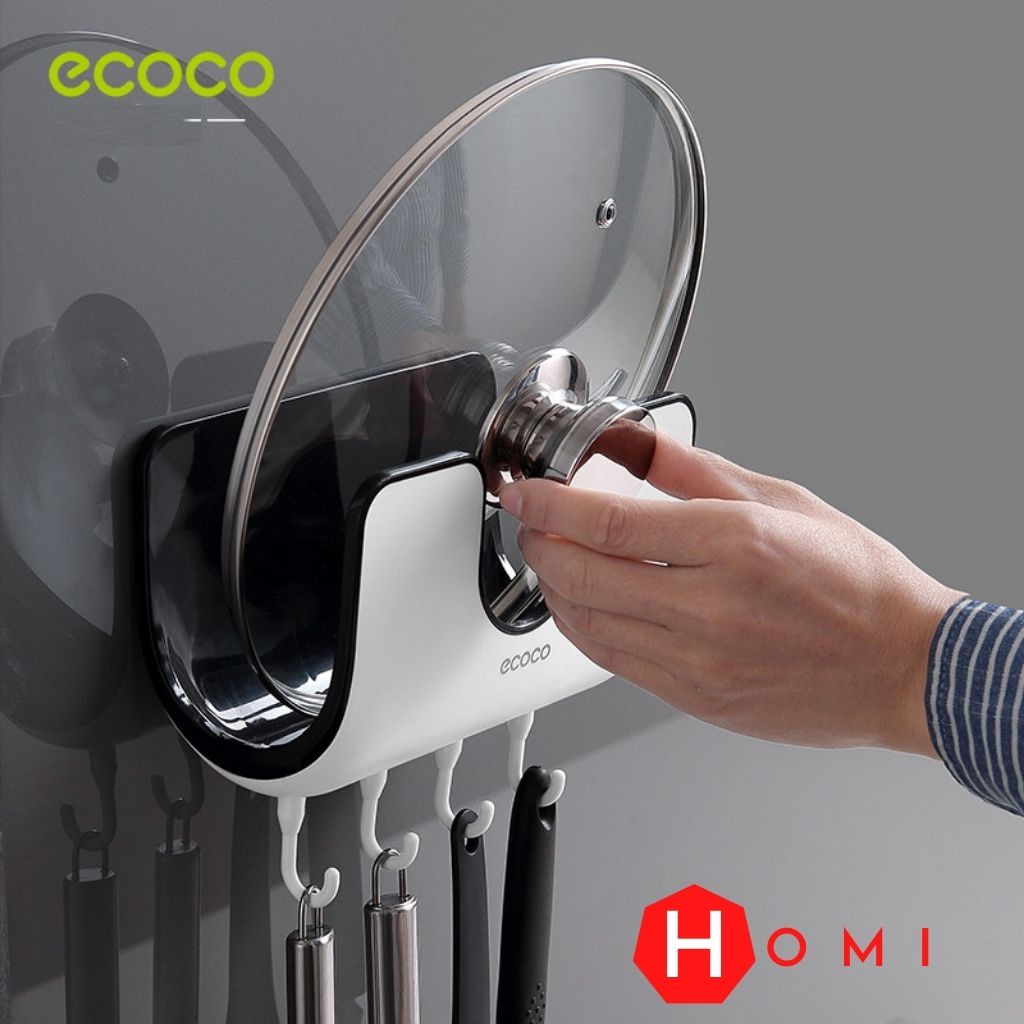 Giá cài nắp vung nồi [ECOCO], cài thớt dao vá, giá treo đồ nhà bếp dán tường siêu chắc - DHOMI Store