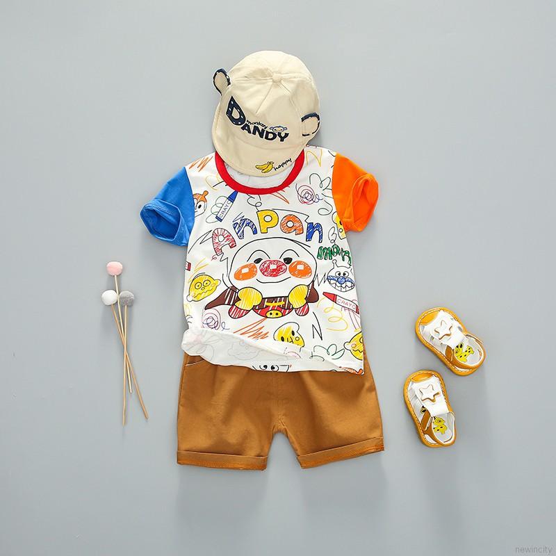 Set Áo Thun Tay Ngắn &amp; Quần Short Cho Bé Trai